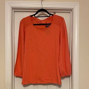 Women’s Crown & Ivy‎ Vibrant Orange Blouse long sleeve XL NWT